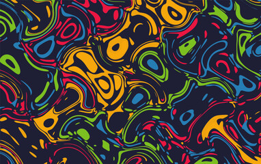 Obraz premium Abstract vector design of liquid colors mixing on a dark background
