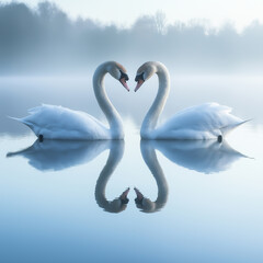 Obraz premium swans on the lake