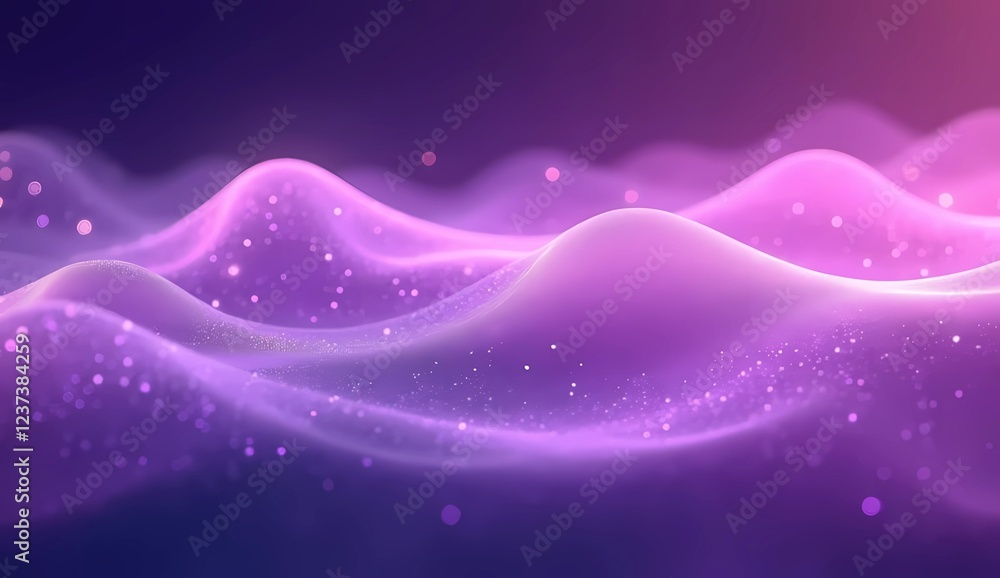 Poster wavy violet abstract background with a combination of light purple and sparkling light. generate ai