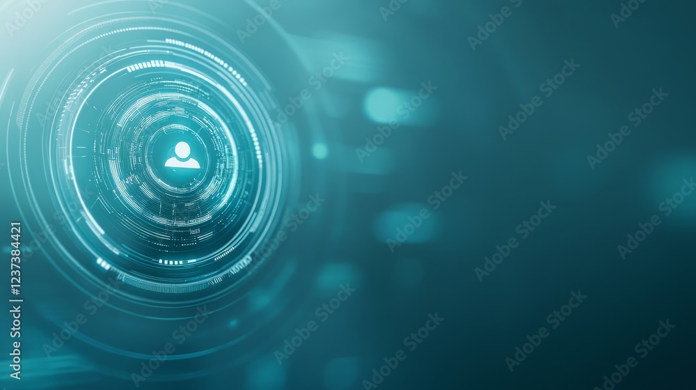 Aufkleber exploring the intricate design and functionality of a camera lens against vibrant blue backdrop