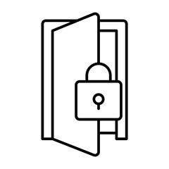 Door lock outline icon