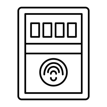 recommend clip art: Fingerprint lock outline icon