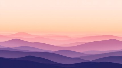 Obraz premium Serene Sunset Over Rolling Purple Mountains