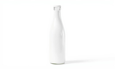 clean, white bottle mockup ideal for branding and product design. This versatile design can be used for various beverages or sauces, showcasing simplicity and elegance