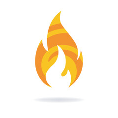 Vector design of a radial flame in yellow and orange colors