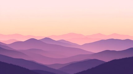 Fototapeta premium Serene Purple Mountain Range Sunset Landscape