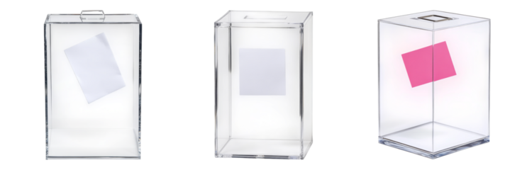Transparent Boxes for Voting or Polling Isolated on transparent background