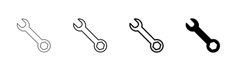 wrench icon vector isolated on white background. Wrench vector icon. Spanner symbol