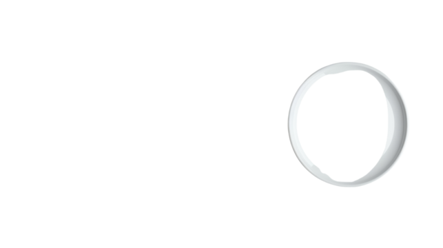 White ring floating on transparent background: perfect for digital art