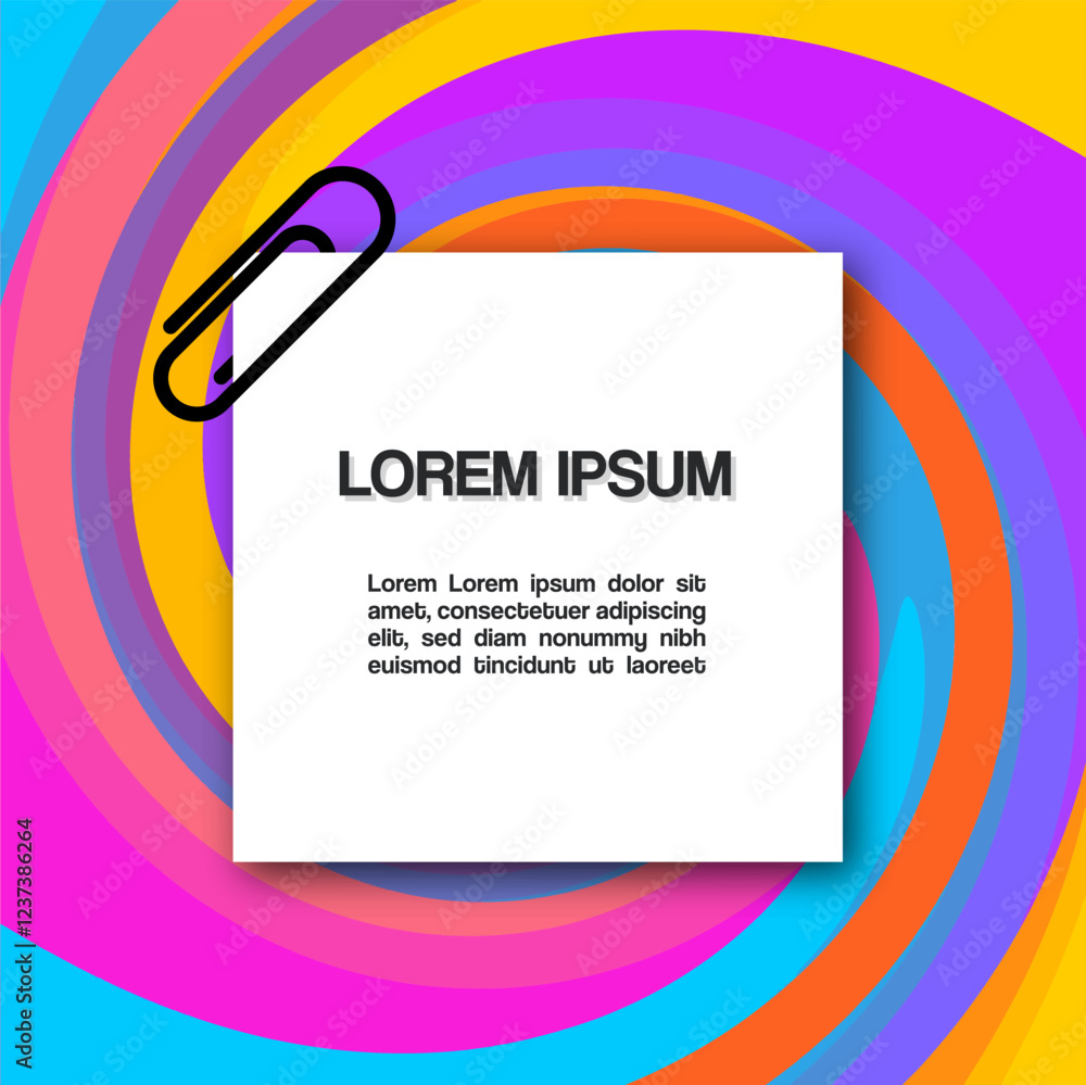 Poster post-it vector design on colorful background