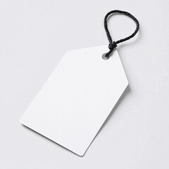 Blank gift tag, string, white background,  packaging design