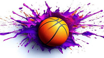 Basketball paint splash action sports graphic