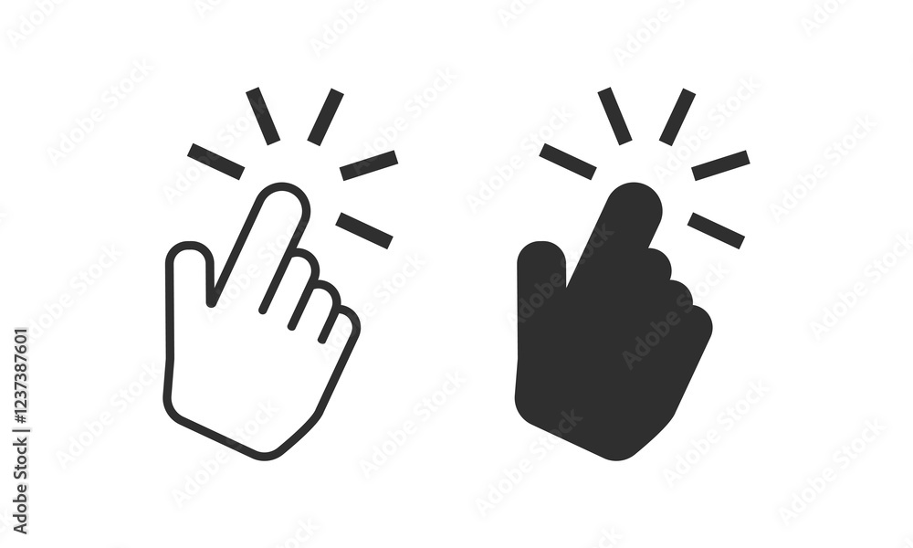 Fototapete minimalist mouse cursor vector icons set. includes arrow, pointer, hand, and loading icons. ideal fo