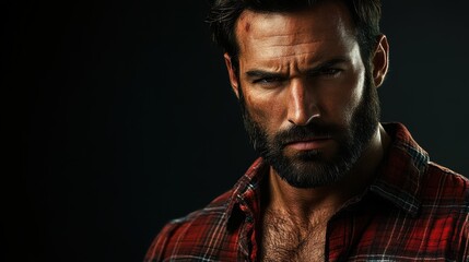 Obraz premium Portrait of a man with a rugged appearance,