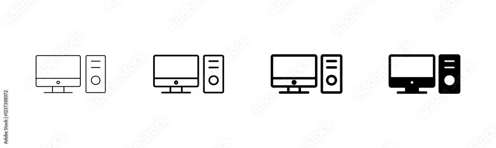 Poster computer icon vector isolated on white background. pc icon vector. computer monitor icon. flat pc sy