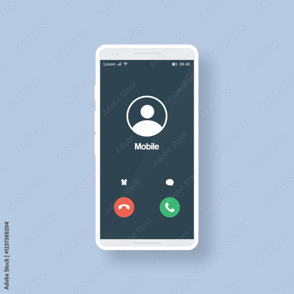 Aufkleber smartphone vector in front view with incoming call