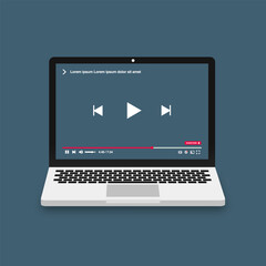 Vector design of a computer playing a live video