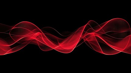 Fototapeta premium Red Waves Flow Dynamically Abstract