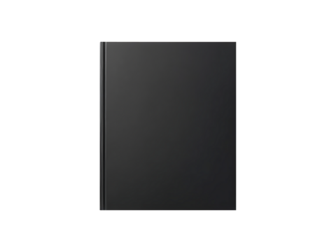 Blank Book Cover Mock-Up, black template book, magazine, book or catalog, Realistic blank booklet cover mockup transparent background
