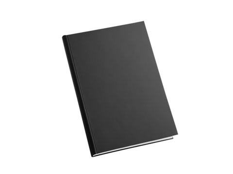 Blank Book Cover Mock-Up, black template book, magazine, book or catalog, Realistic blank booklet cover mockup transparent background
