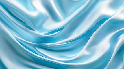 Obraz premium Draped Light Blue Silk Fabric Texture Background