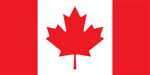 Canada flag official isolated on transparent PNG background. Perfect for designs, high-quality vector image. The iconic maple leaf and red-white color scheme, making it ideal for digital projects