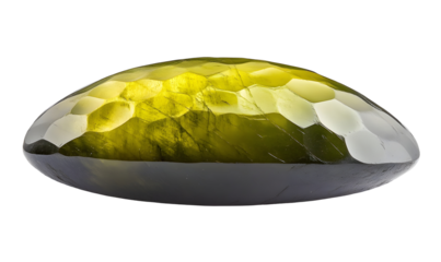 Green gemstone, cabochon cut, studio shot, jewelry making