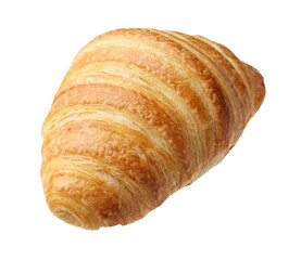 Freshly baked delicious croissant isolated on white