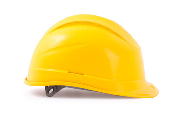 Fototapeta premium Protective hardhat isolated on white. Safety equipment