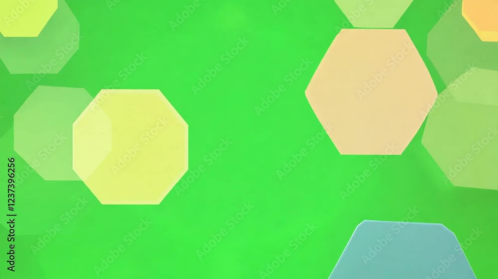 Canvas Prints abstract octagon lights on green: a captivating abstract design featuring soft, colorful octagonal s