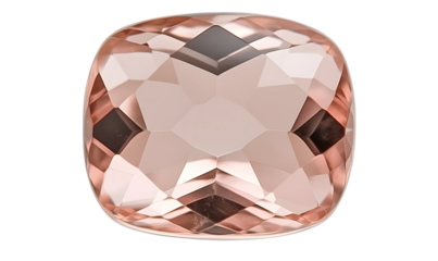 Pink gemstone cushion cut, studio shot, jewelry, background black