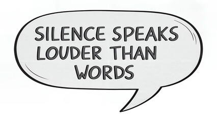 Fototapeta premium silence speak louder than words Text