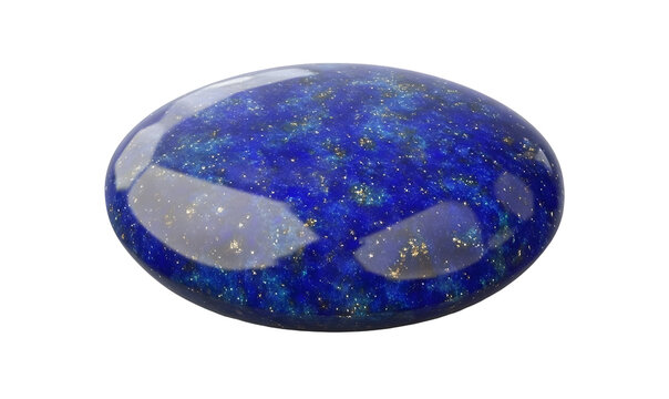 Polished lapis lazuli cabochon gemstone, isolated on black background, jewelry making,  website design