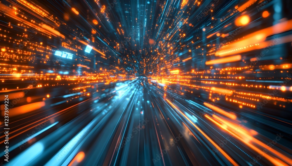 Aufkleber abstract digital data streams converging towards viewer