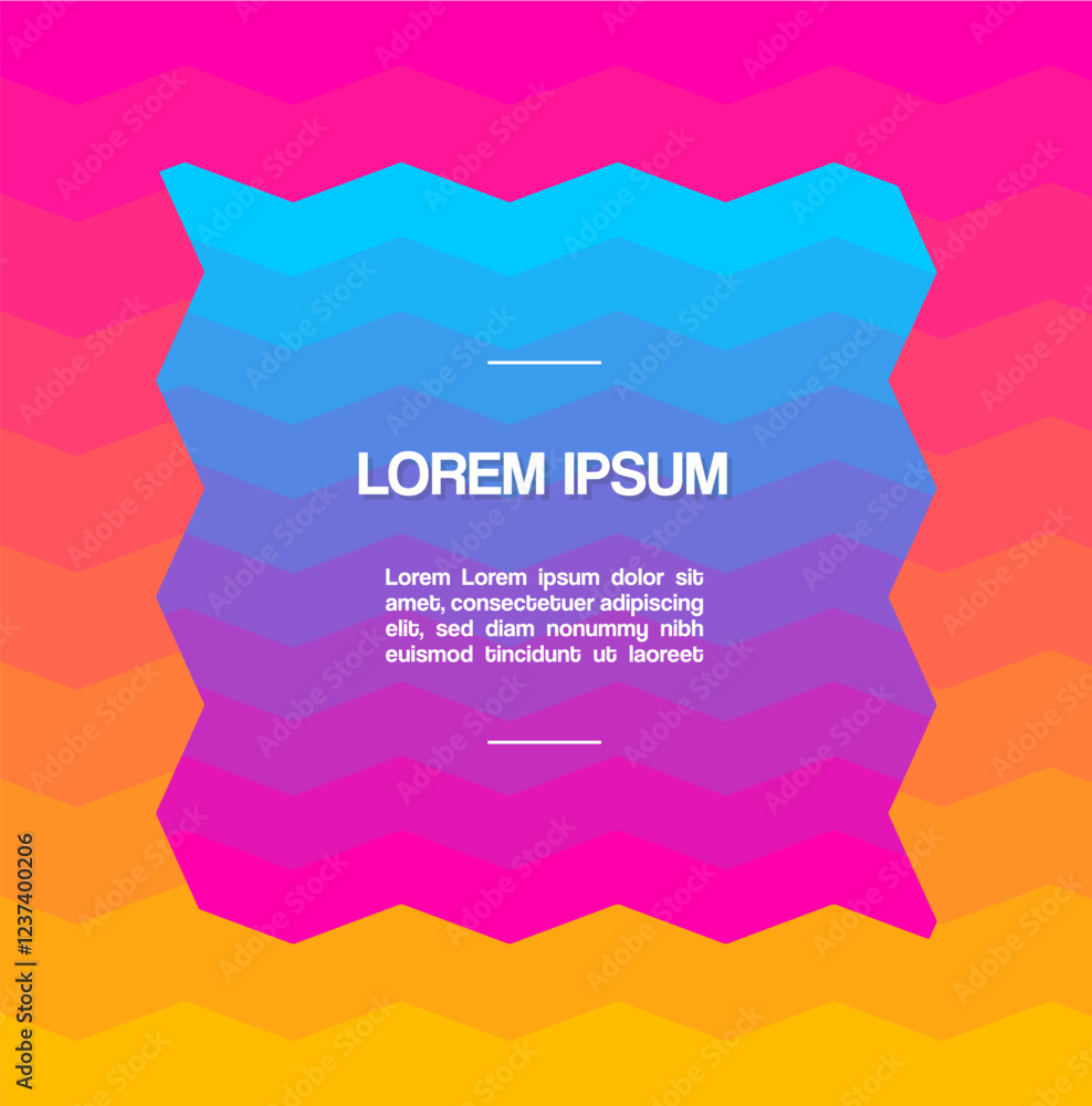 Poster abstract retro gradient vector design with bold colors