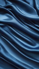 Obraz premium Elegant Blue Satin Fabric Drapes, Soft Texture, Luxurious Waves