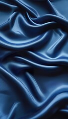 Obraz premium Elegant Blue Satin Fabric Drapes, Soft Texture, Luxurious Waves