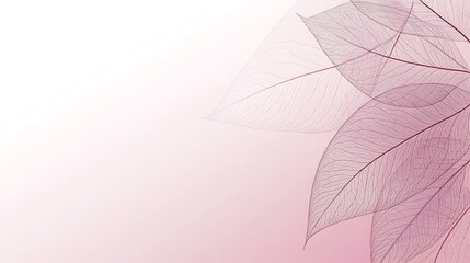 Delicate Pink Skeleton Leaves on Soft Background