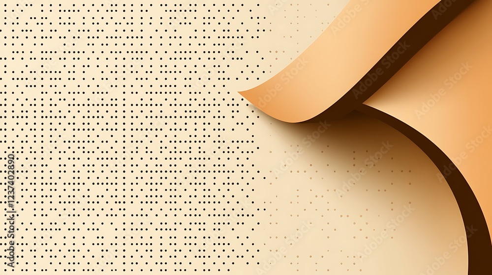Poster abstract beige pattern with dotted texture and curving shapes