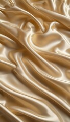 Obraz premium Golden Satin Fabric Drapes, Soft Texture, Luxurious Waves