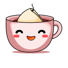 cute drink cartoon kawaii sticker. character vector illustration
