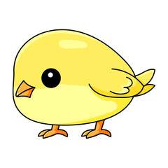 cute chick cartoon kawaii sticker. character vector illustration