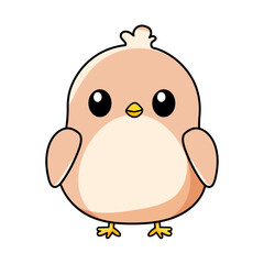 cute bird cartoon kawaii sticker. character vector illustration