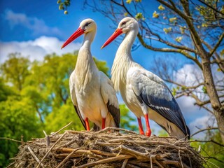 A stork couple's springtime nest building, weather challenges, and wildlife encounters&acirc;&euro;&rdquo;a photographic documentary.