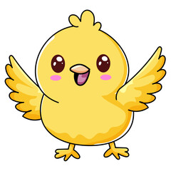 cute chick cartoon kawaii sticker. character vector illustration