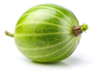 Fresh, green gooseberry showcased in a vibrant, high-resolution product photo against a pure white backdrop.