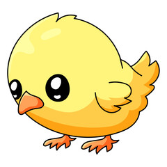 cute chick cartoon kawaii sticker. character vector illustration
