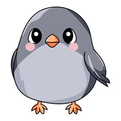 cute bird cartoon kawaii sticker. character vector illustration
