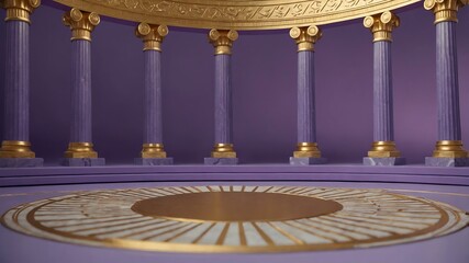 Obraz premium luxury ancient greek themed podium on soft purple background