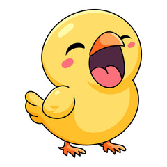 cute chick cartoon kawaii sticker. character vector illustration